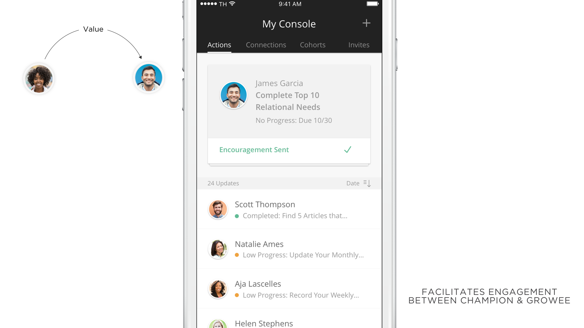  This presentation was created to demonstrate the features of a new app. By creating a visual story the end user is able to get an idea of how the app can be utilized. 
