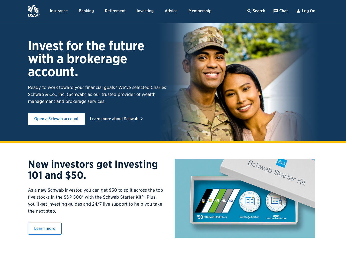 usaa brokerage webpage