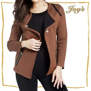 Angel | AC-6345 | $190 ANGEL reimagines the cardigan with a flattering surplice shape compliments of off-center snap closure. The result is a soft, shapely look that nips in at the waist while still maintaining movement in the body.