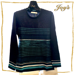 Skovhuus | Dark Blue Striped Sweater | $130 Elegant knitwear for trendy, quality-conscious women - a pullover sweater with exquisite striping detail will not only keep you warm and cozy - but turn some head.