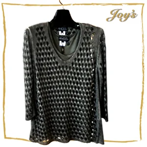 Angel | Diamond Open Stitch Sweater | $155 This beautiful pen stitch work gives this pullover top added texture and dimension while its tunic styling has a simple, soft shape that looks great on everyone.
