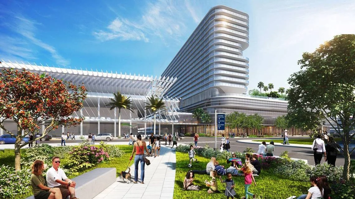 Renderings of the Miami Beach Convention Center Hotel via: Miami Beach Connect.
