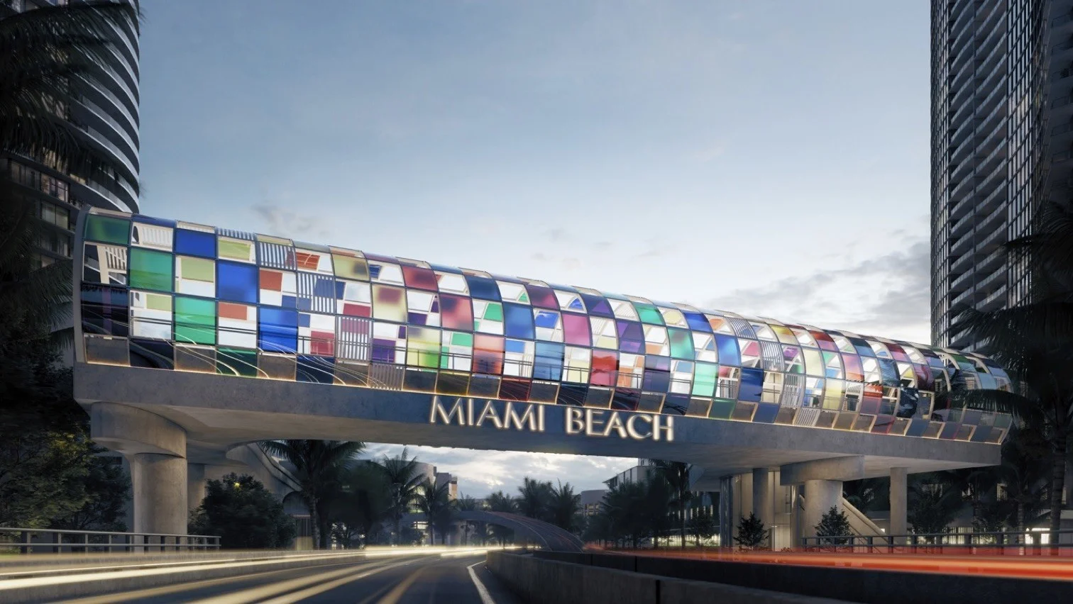 Design By Daniel Buren For South Beach’s New Pedestrian Bridge Over 5th Street Revealed