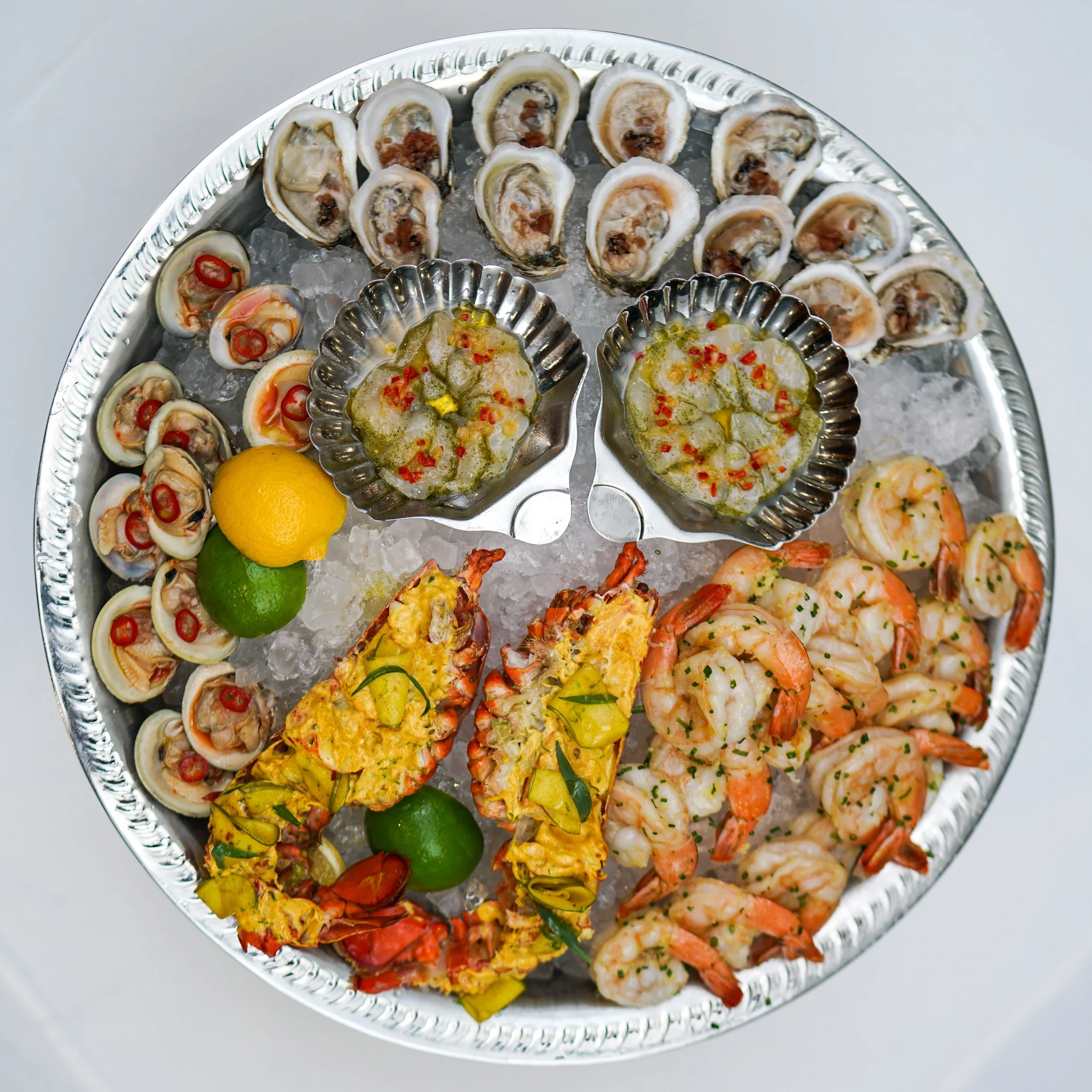 Shellfish Tower (Shrimp Cocktail, Diver Scallops, Maine Lobster, Littleneck Clams, East Coast Oysters)