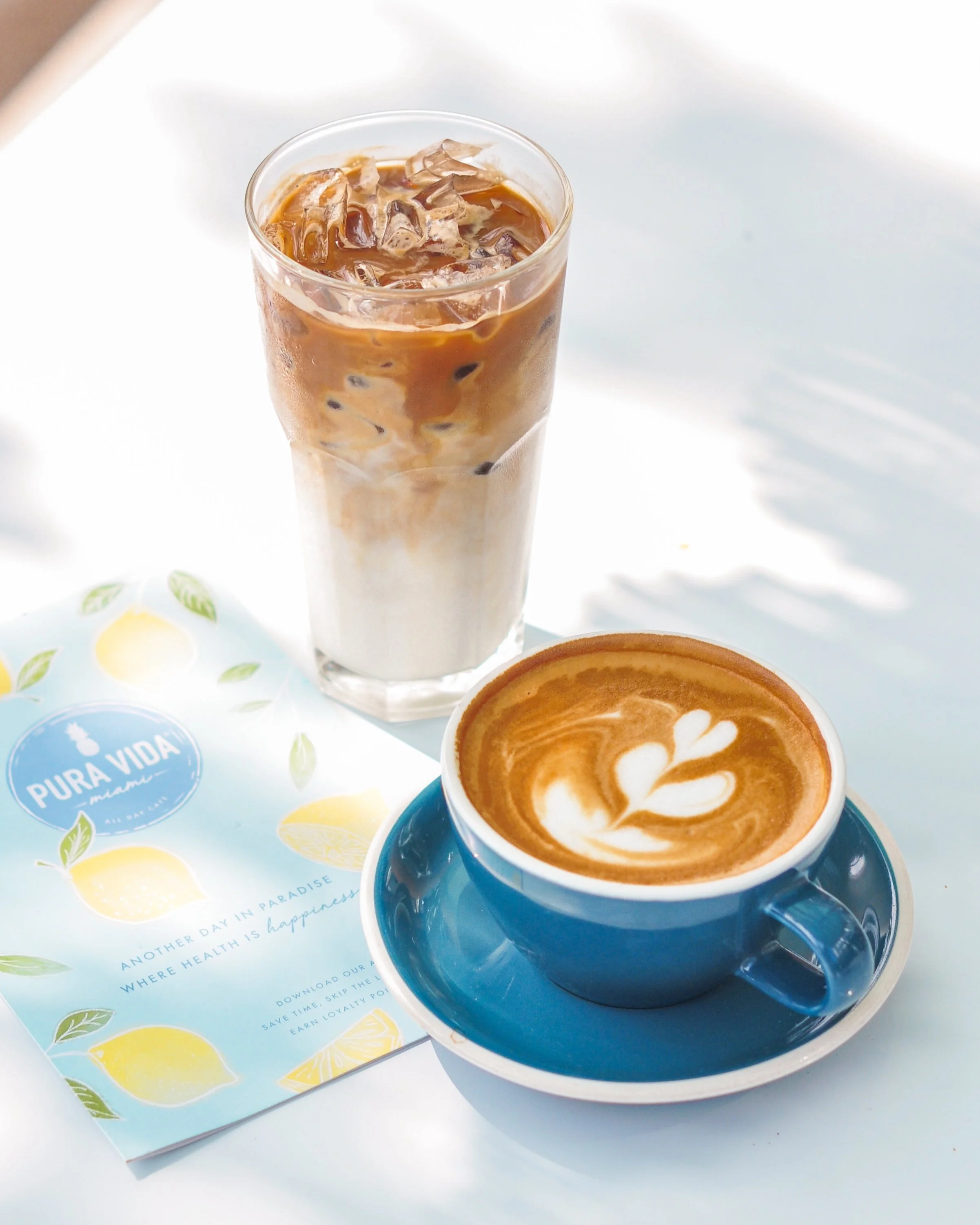 Iced Latte and Hot Latte