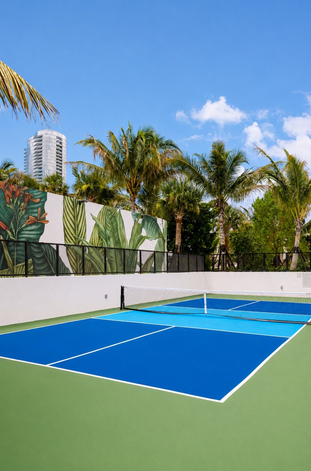 Pickleball court on 2200 Brickell’s rooftop amenity deck — OneWorld Properties