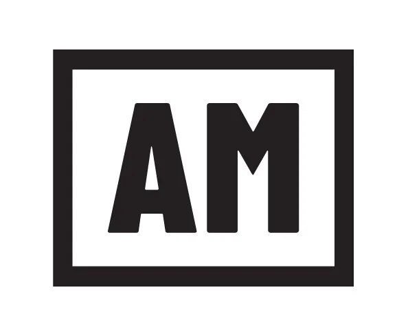Logo with the letters 'AM' inside a black square outline.