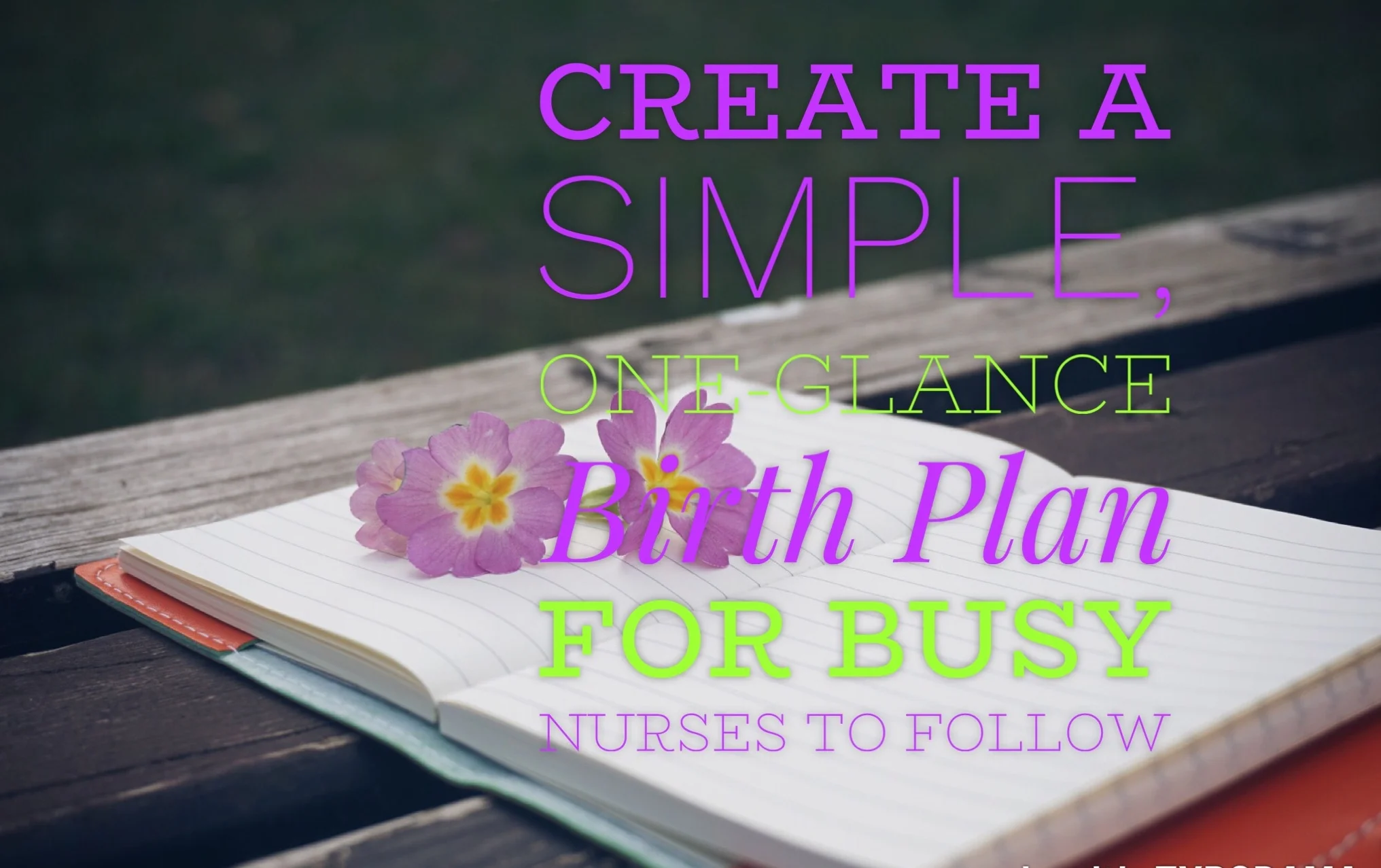  HOW TO CREATE A SIMPLE, ONE-GLANCE BIRTH PLAN FOR BUSY NURSES TO FOLLOW