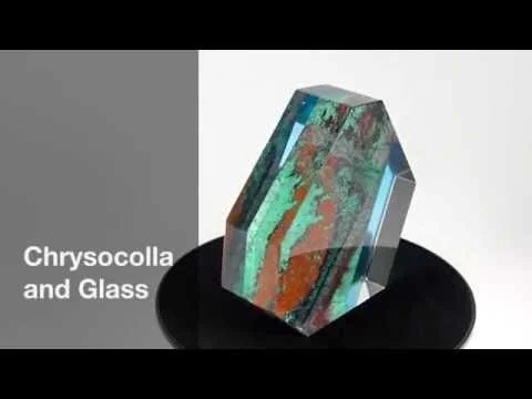 Chrysocolla and Glass by Lee Riley