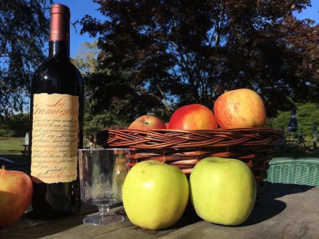 An apple a day. Come visit us this weekend at the Amagansett Wine Stand to taste some of our favorite local wines and other local delicacies from the @amagansettfarmersmarket Open Saturday and Sunday 12-7pm at 367 Main Street, Amagansett.