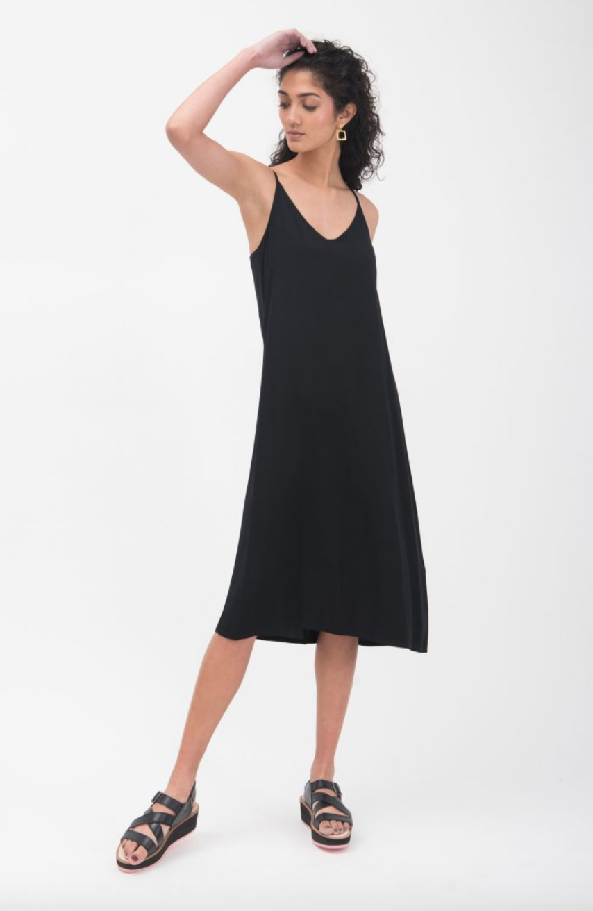 Camisole Midi Slip Dress Black.png