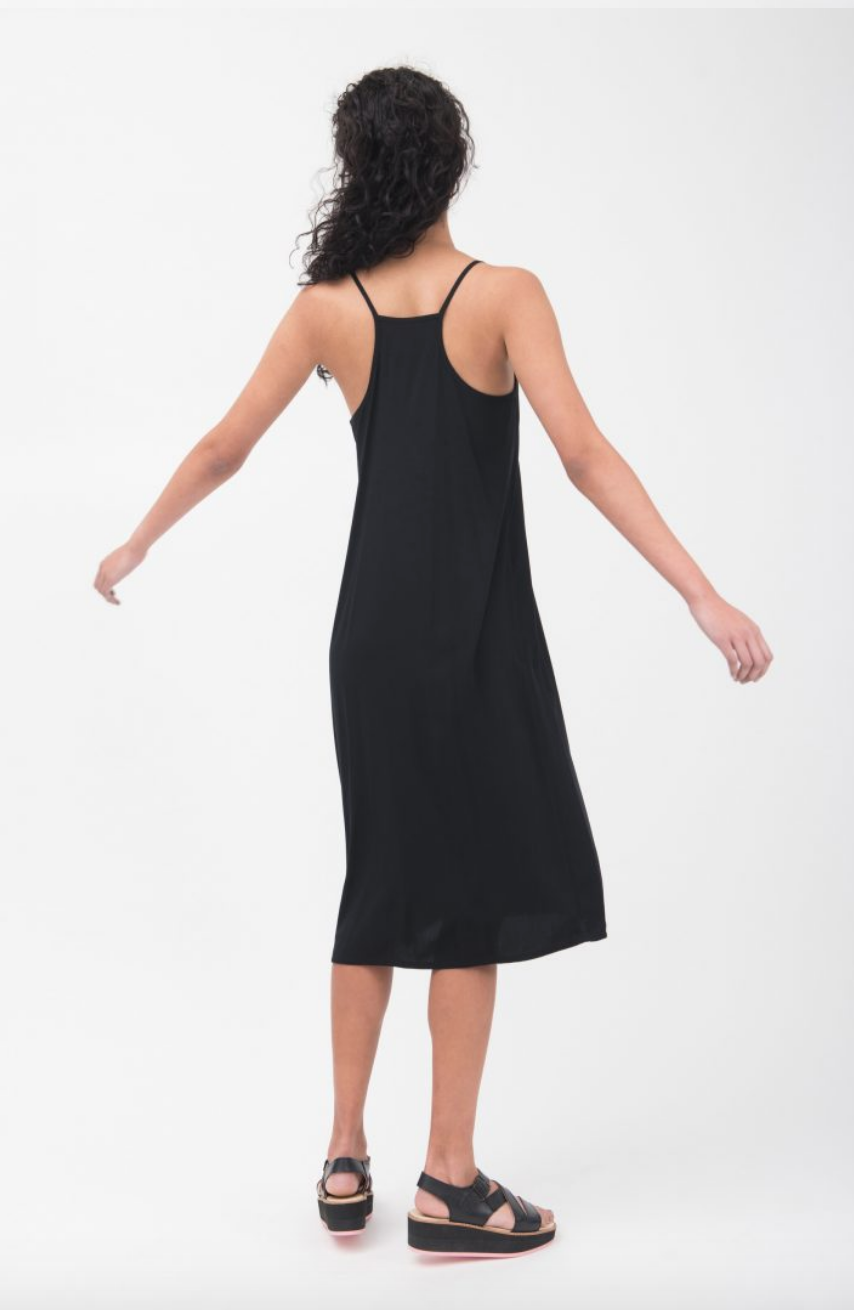 Camisole Midi Slip Dress Black Back.png