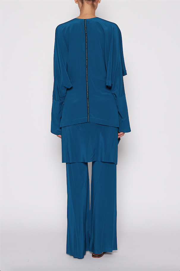 KITX Imperial tuck blouse teal.png