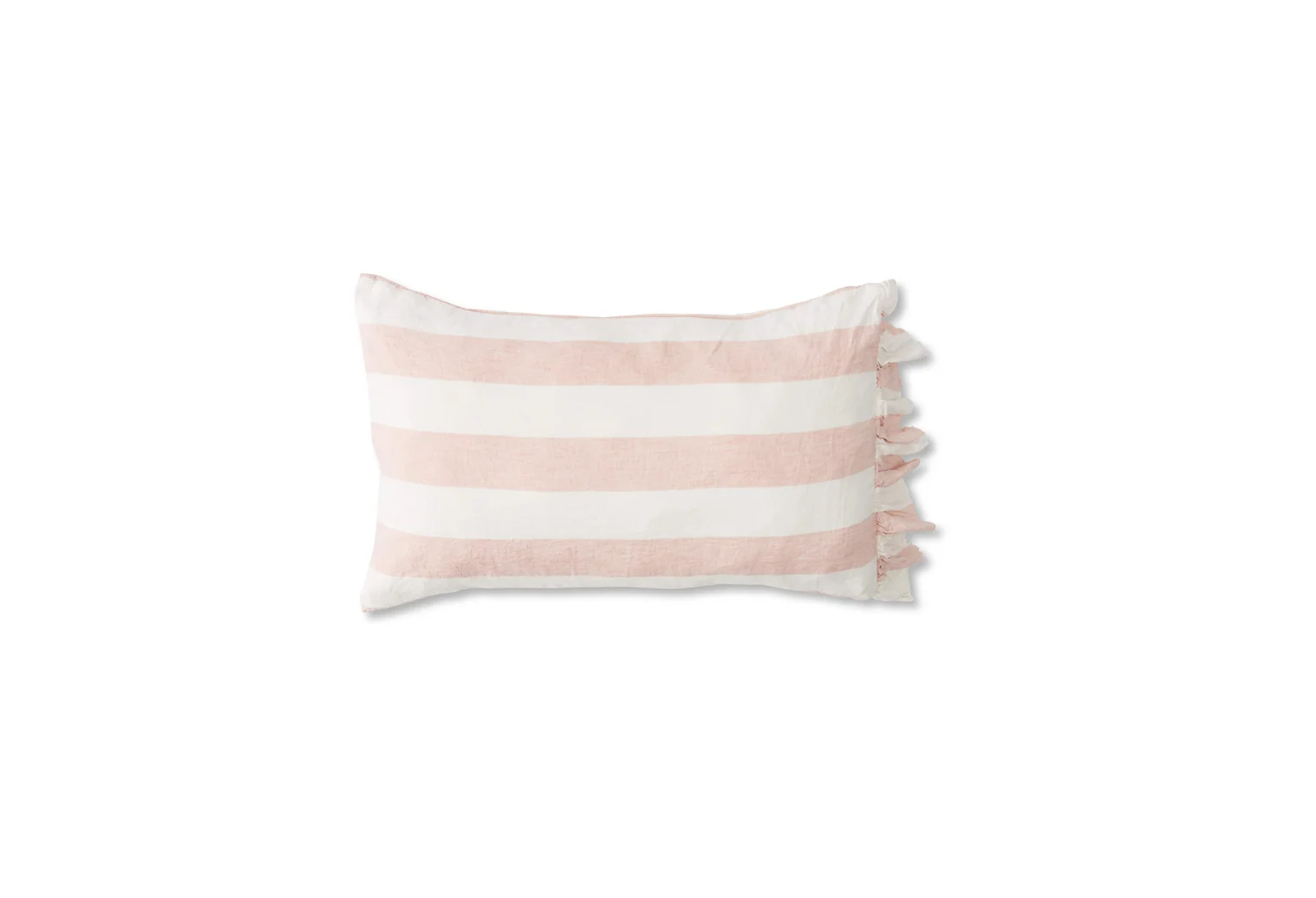 Society of Wanderers Blush Stripe Ruffle Pillowcase Set.jpg