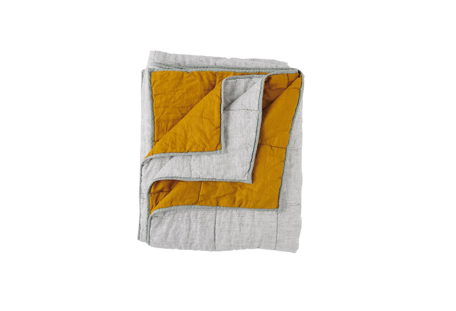 Society of Wanderers Turmeric Pinstripe Double Sided Quilt.jpg