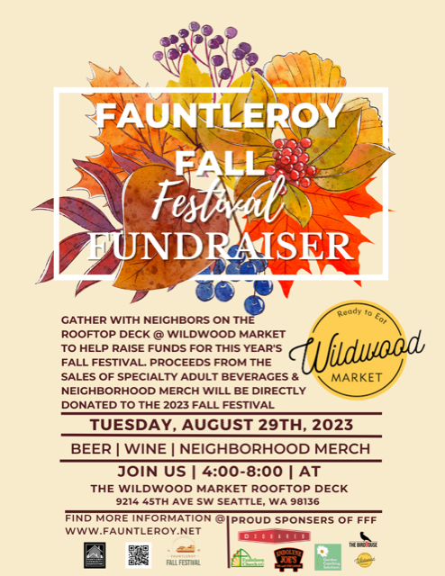 Fauntleroy Fall Festival Fundraiser at Wildwood Market 8/29
