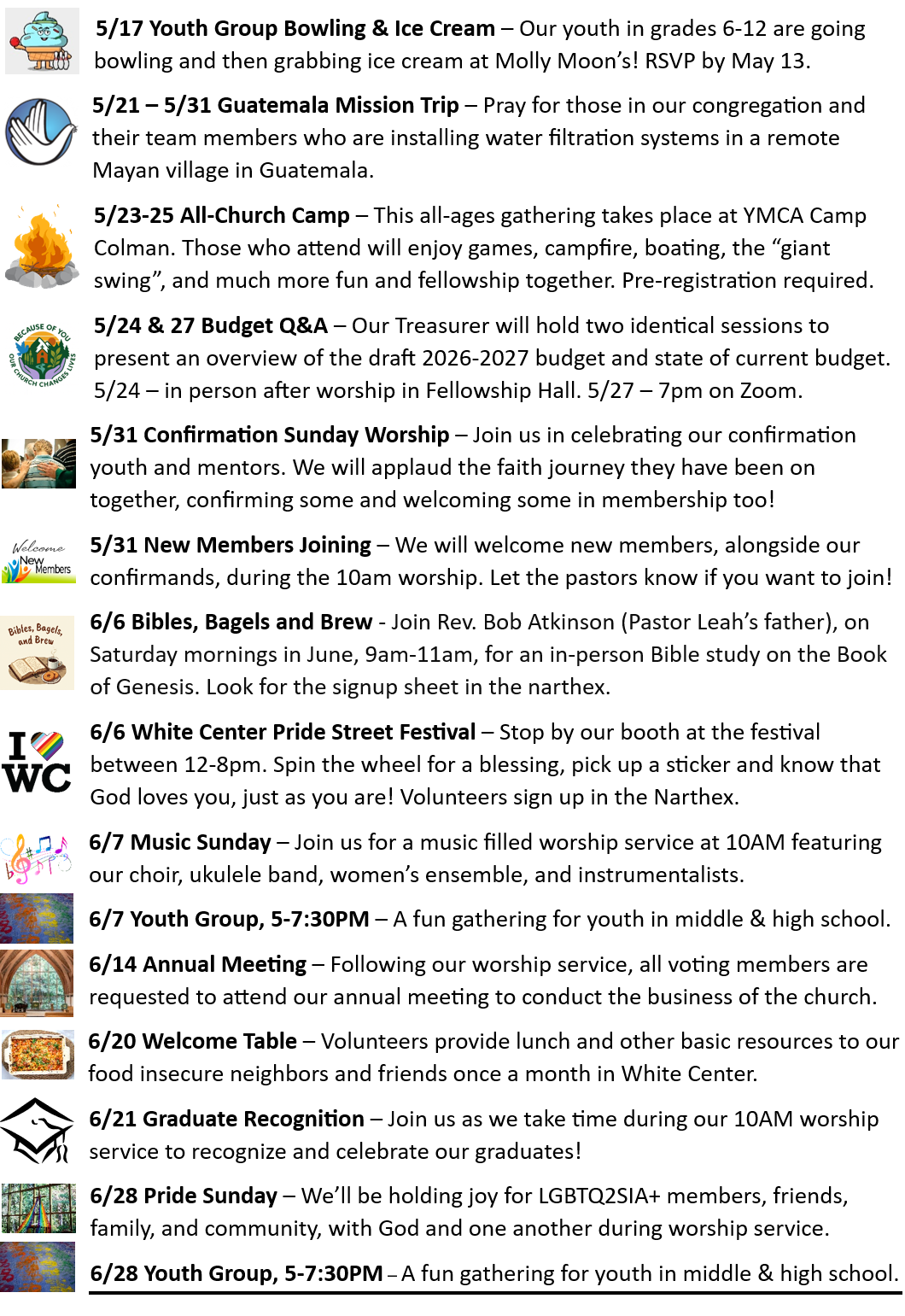 Spring / Summer Activities