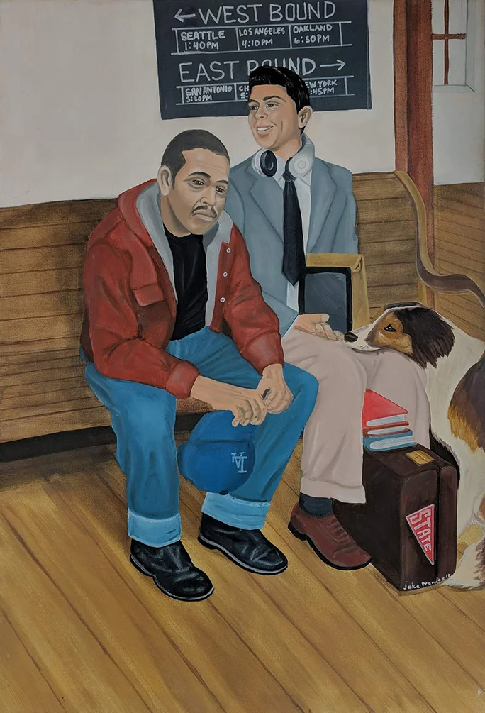 Jake Prendez Two Dreamers Oil on canvas 36" x 24" x 1"