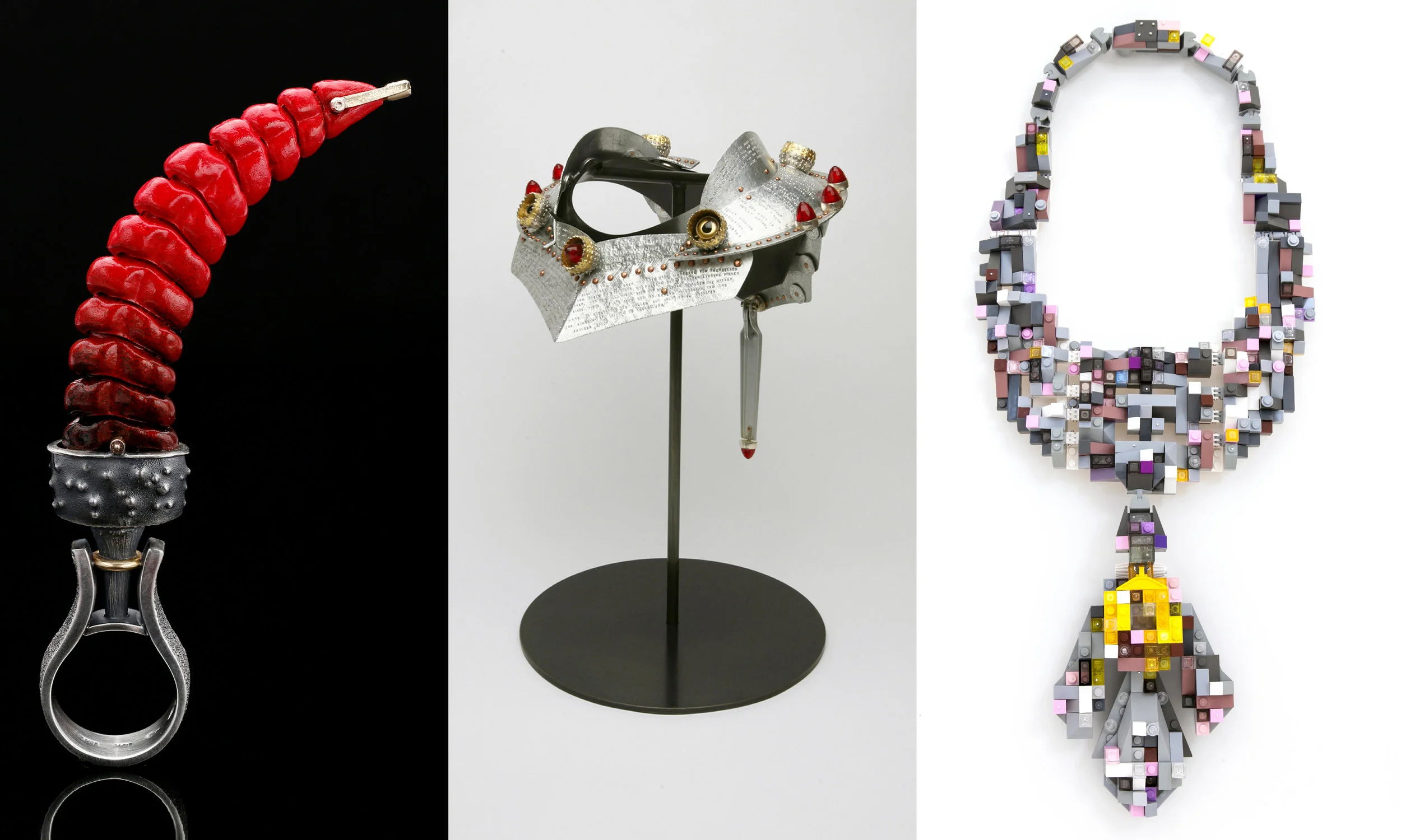 (L to R) Andy Cooperman: Poison Ring, Nancy Worden: Literal Defense, Emiko Oye: La Ceremonie