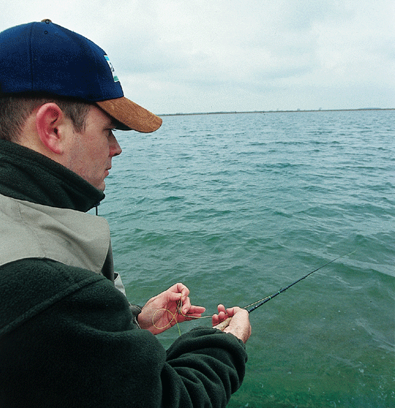 Iain slowly figure-of-eights his winter nymphs for best results