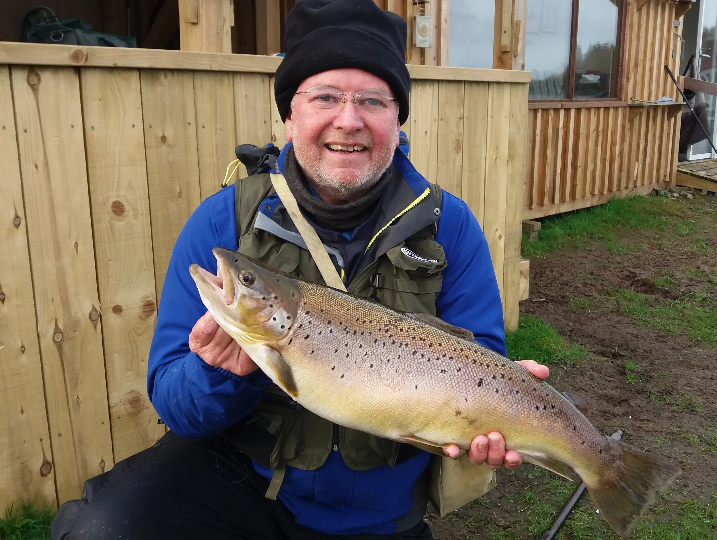 Alan Coles with this 9lb brown trout from Haycroft Fishery.