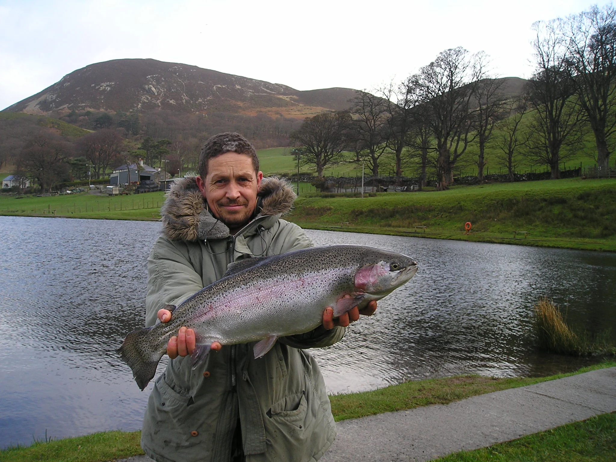 Levi Jones with his 12lb 8oz Graiglwyd fishery rainbow.