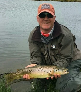 Rob Frame with Chatton brown trout.