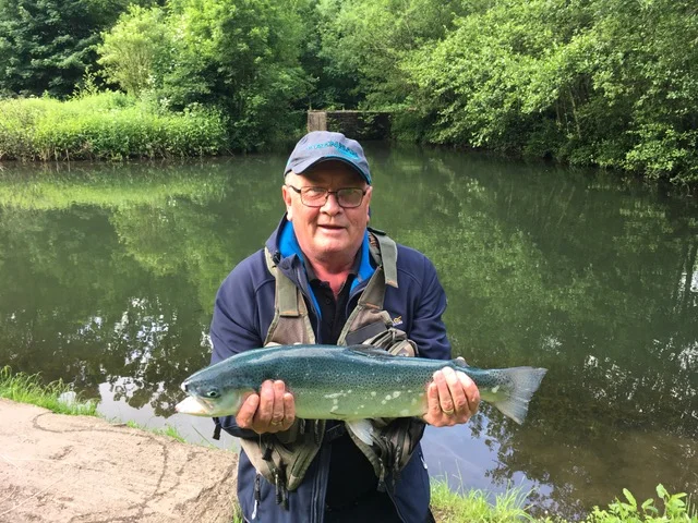 Andy Rawlings with his Bigwell blue trout.