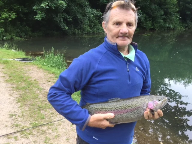 Trevor Jones with this 7lb 6oz Bigwell rainbow.
