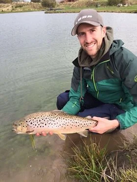 Patrick Gray caught this 5lb brown trout from Thrunton fishery.