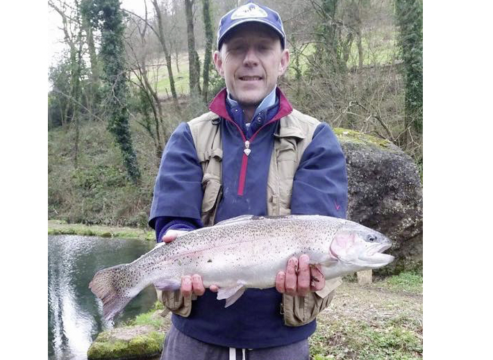 Dylan Thomas caught this 6lb rainbow at Bigwell fishery.
