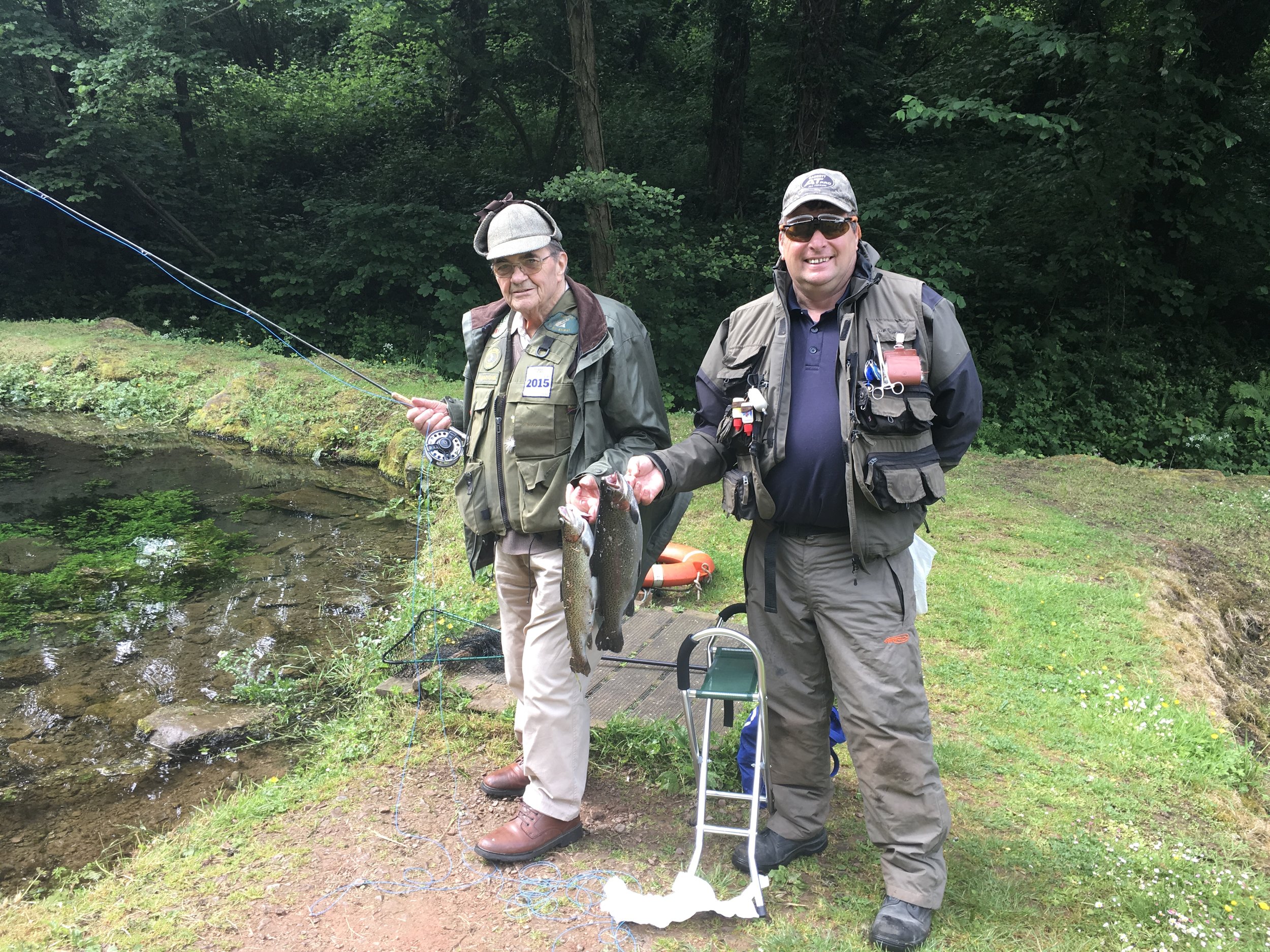Basil Freeman and Colin Gooch with their Bigwell fish.