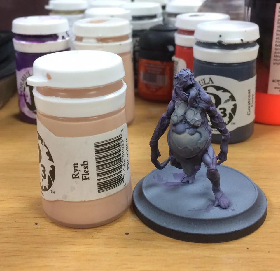 Pure Ryn Flesh is glazed onto the top quarter of the previous area. Because the glaze is so thin, you can push the pigment to wherever you want it and get a seamless blend.