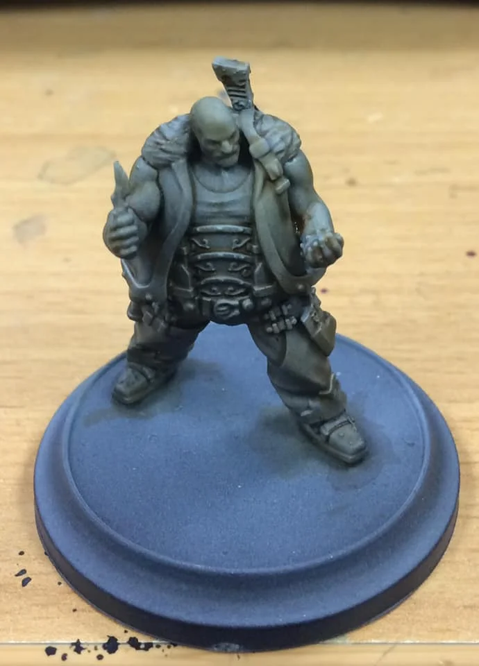 Heartfire was added to Umbral Umber in equal amounts to create Sepia, then watered down 7-1 and applied as a wash.