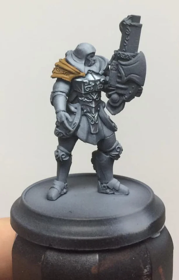 Basecoat is made of a 50/50 mix of Bloodtracker Brown and Heartfire.