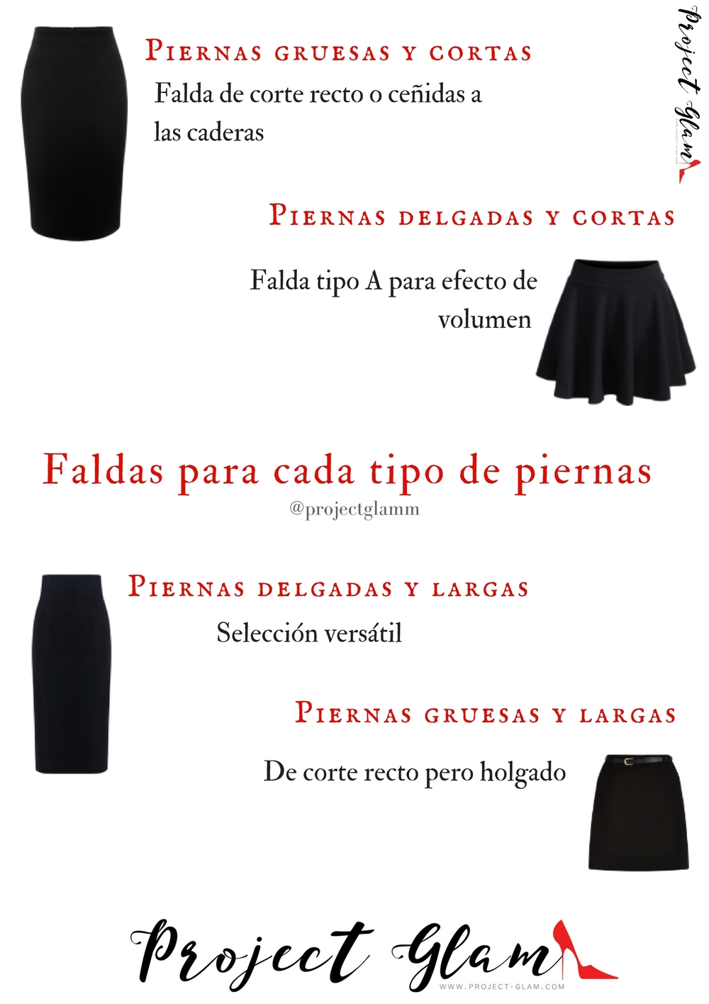 Faldas según tipo de piernas — Project Glam