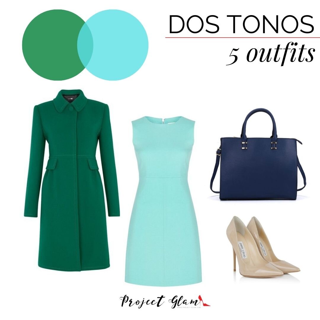 Dos tonos, 5 outfuts: verde y azul turquesa — Project Glam