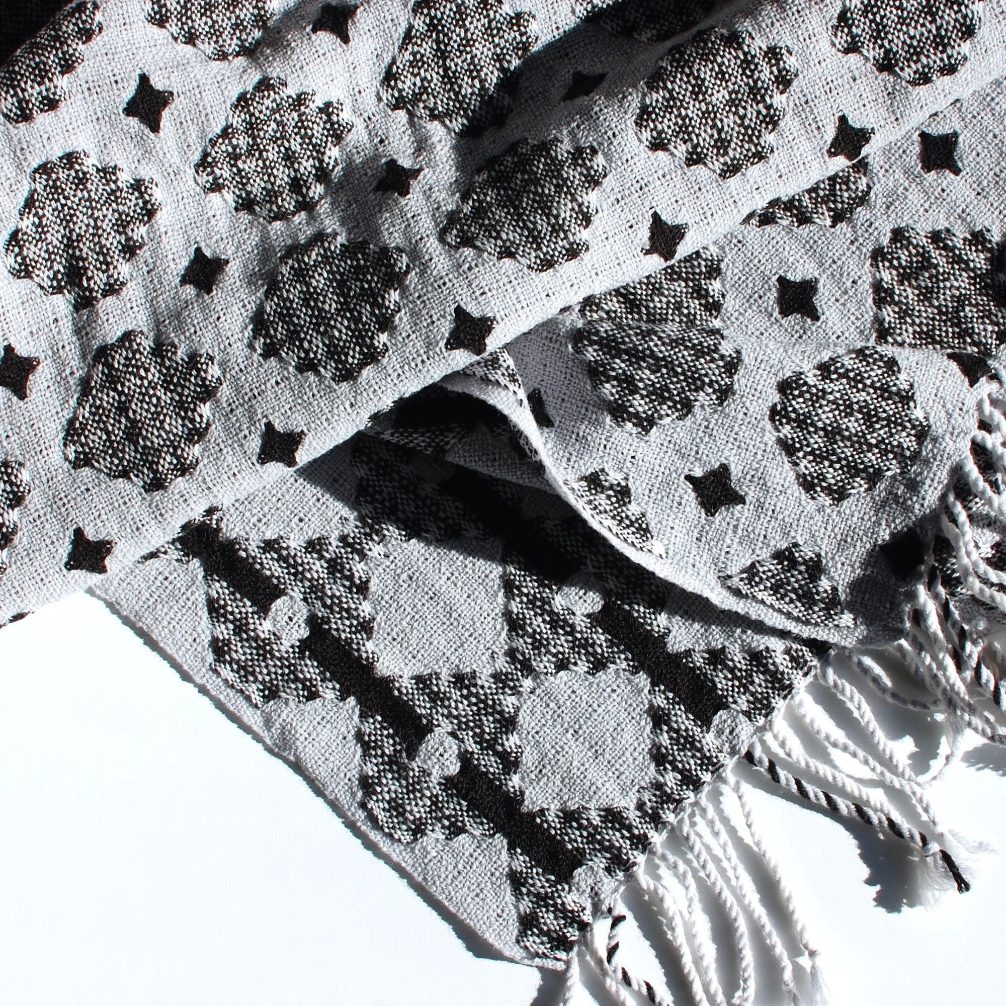 Handwoven merino wide scarf. Modern and classic.