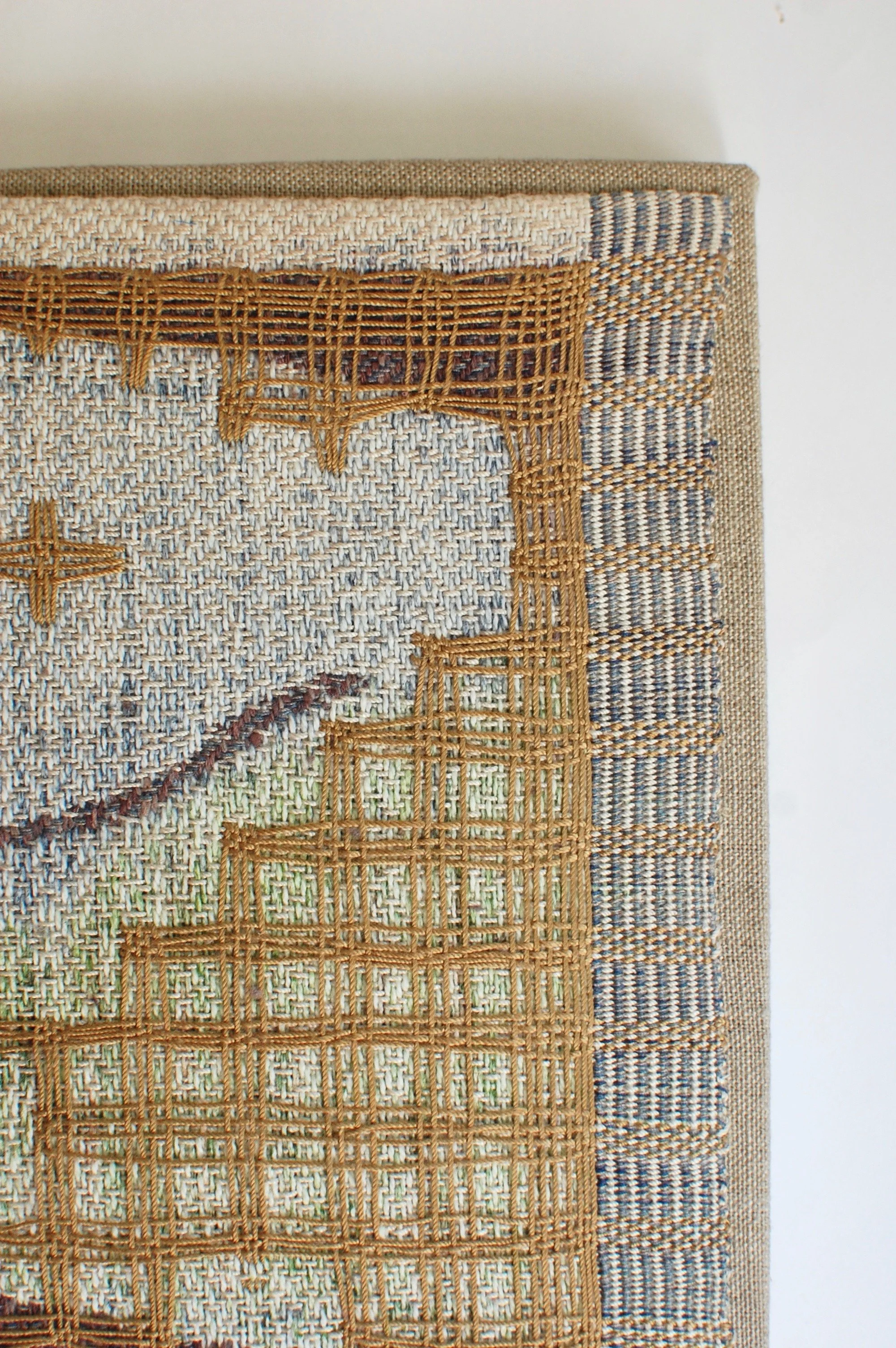 Handwoven fiber art detail