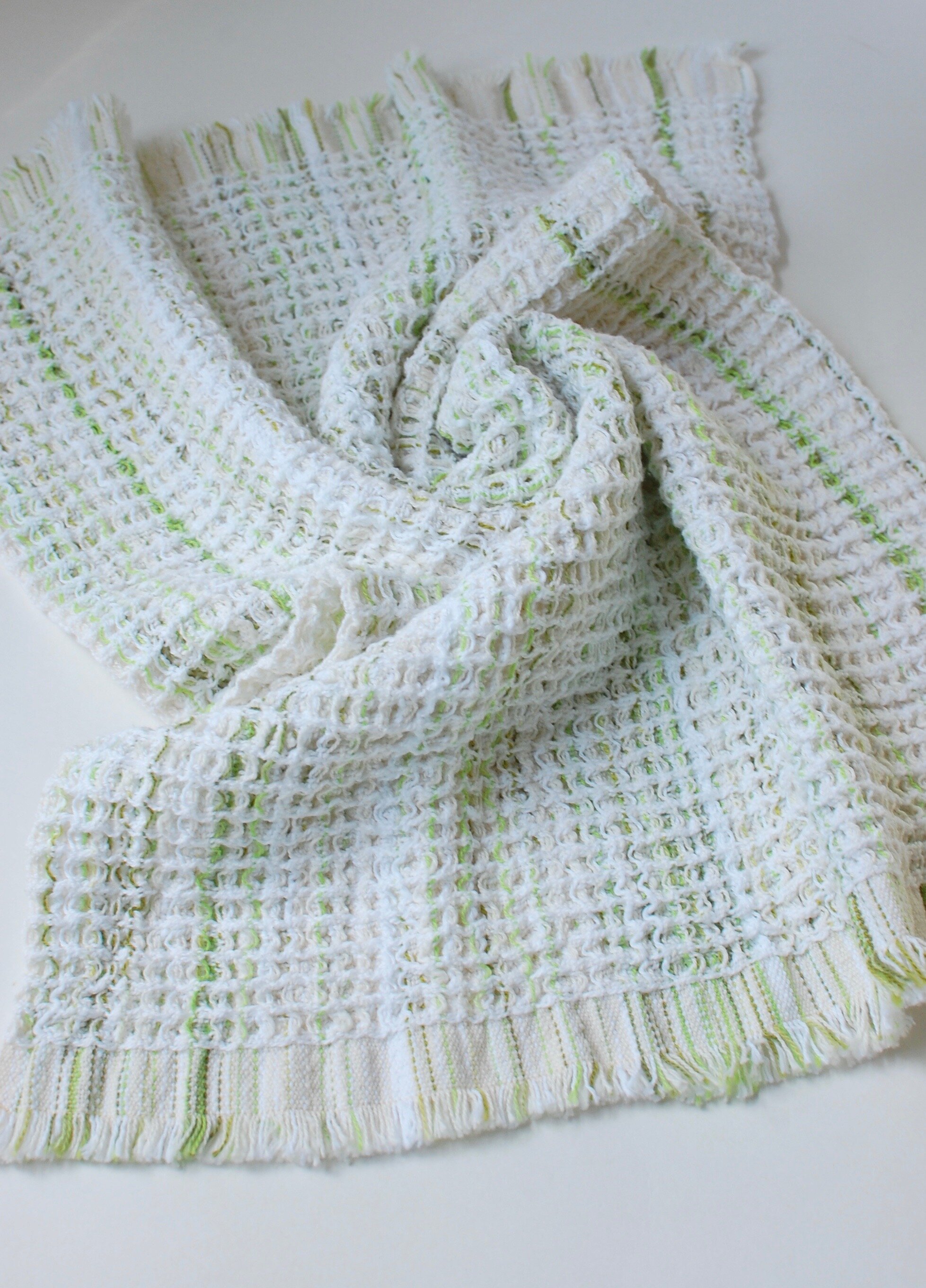 Handwoven waffle weave towel