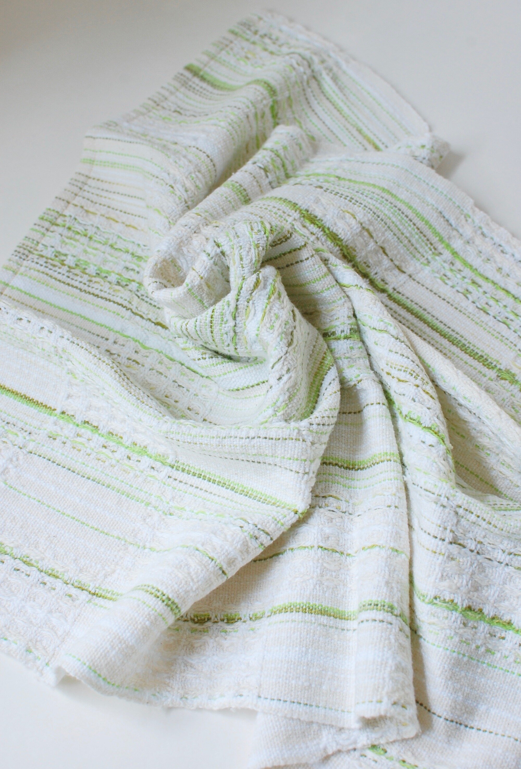 Handwoven and hand-dyed cotton towel