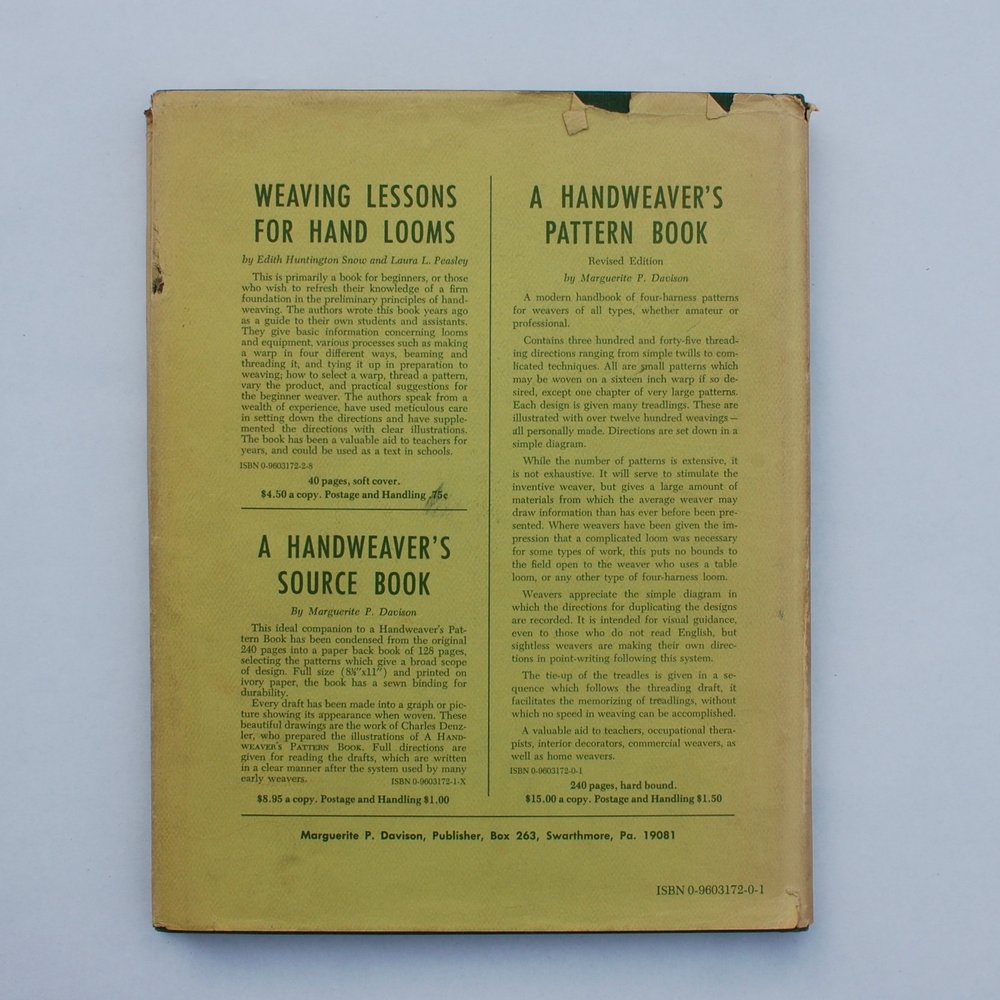 A Handweaver's Pattern Book, By Marguerite P. Davison