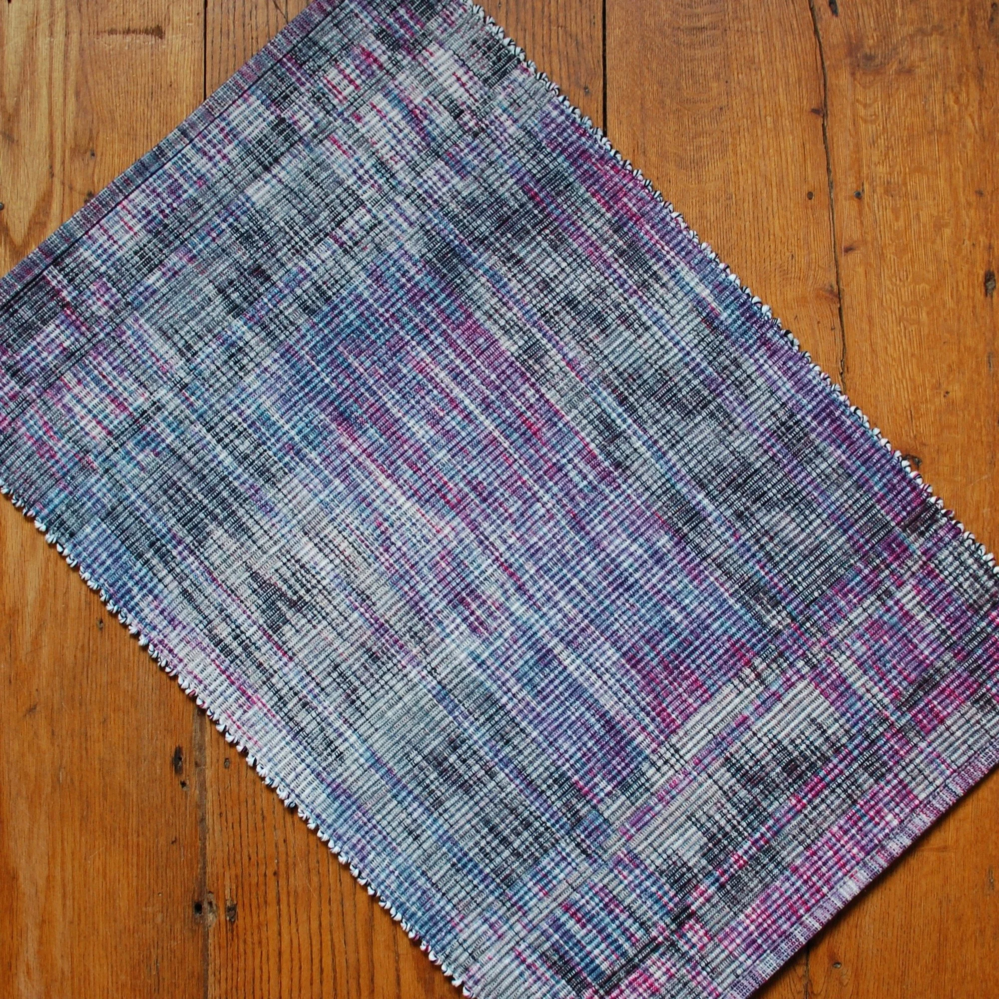 reverse side of handwoven rug