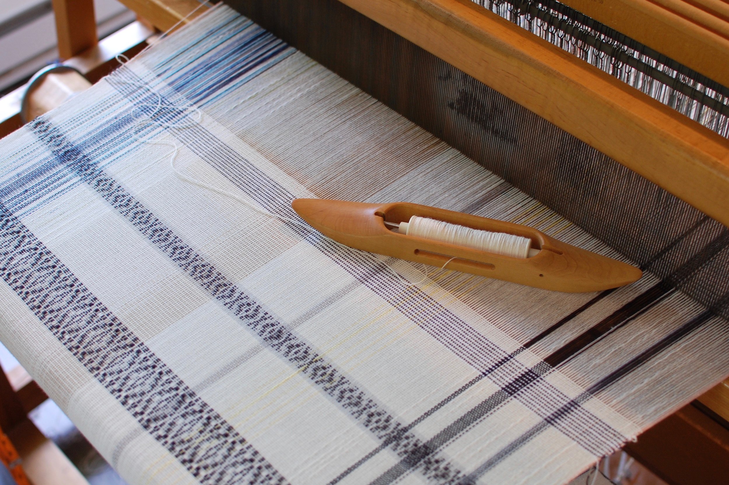 A resent warp woven on this Nilus LeClerc loom