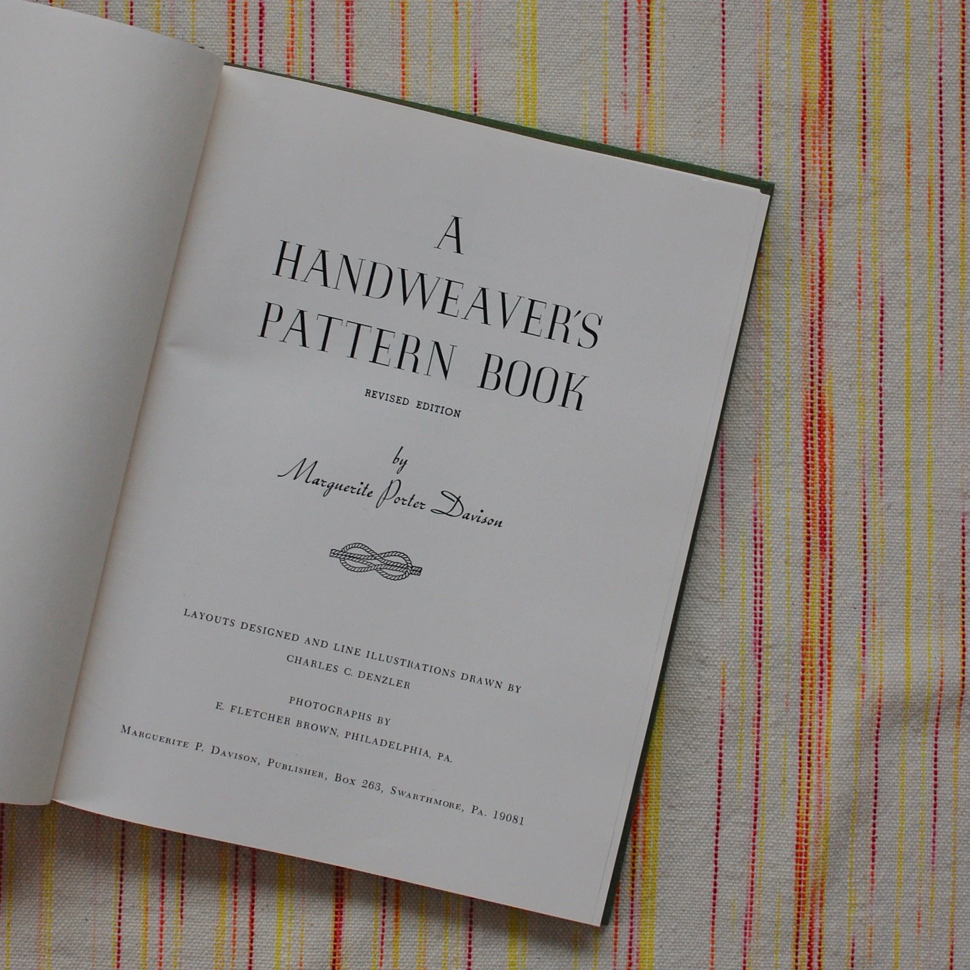Title page of A Handweaver's Pattern Book by Marguerite DAvison