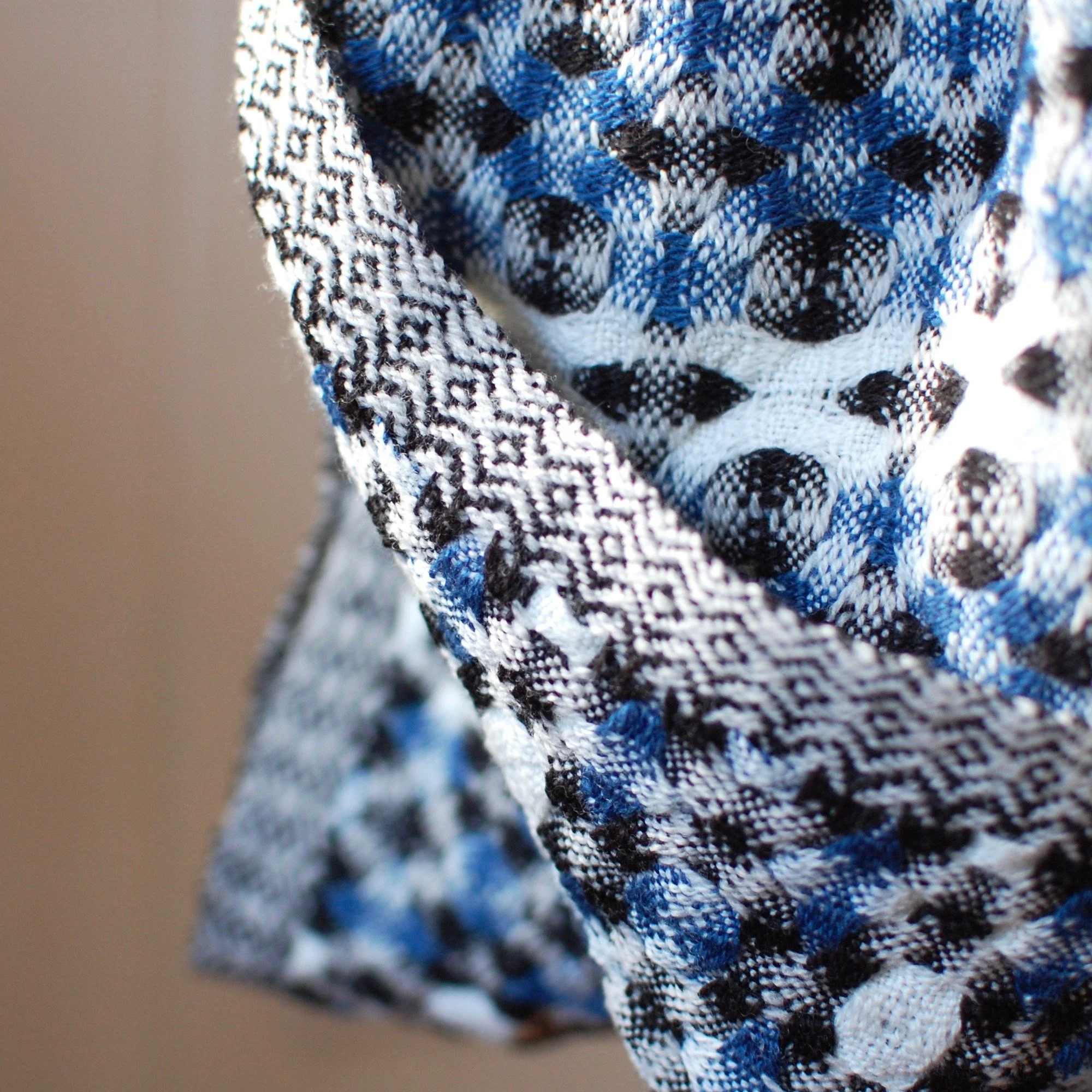 handwoven merino deflected double weave