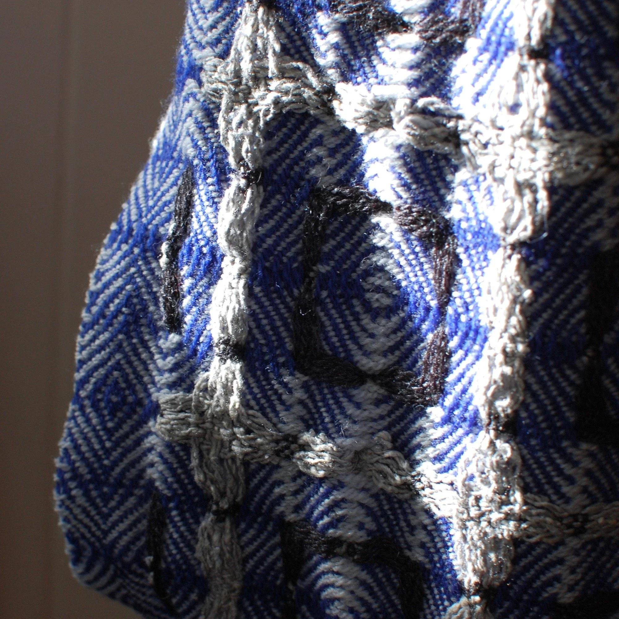 silk and merino handwoven infinity scarf twill detail