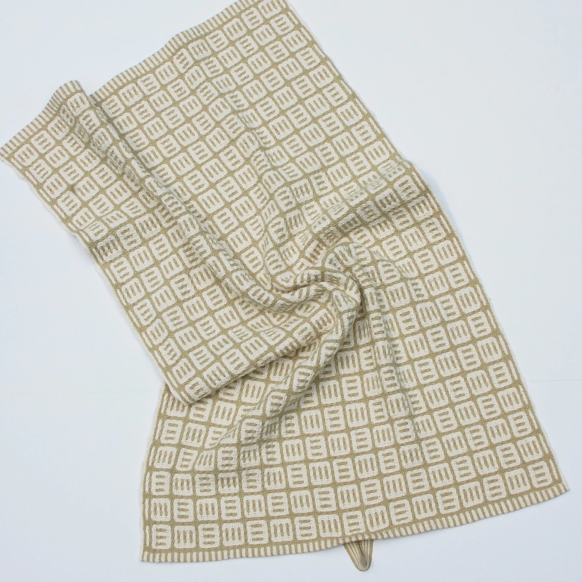 Natural organic cotton tea towel. Handwoven in CT.
