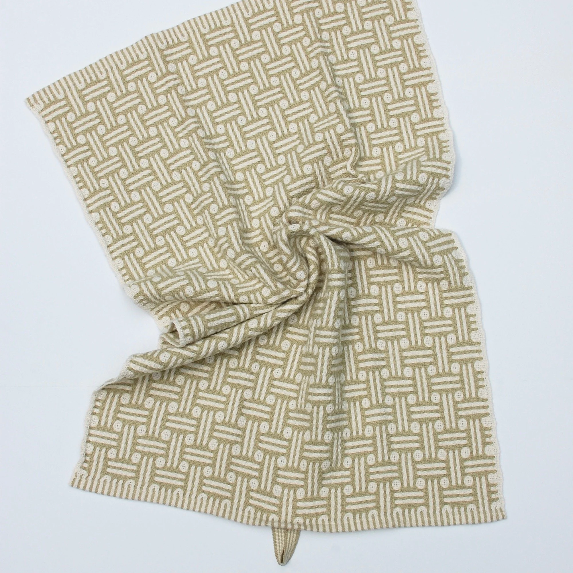 Natural organic cotton tea towel. Handwoven in CT.