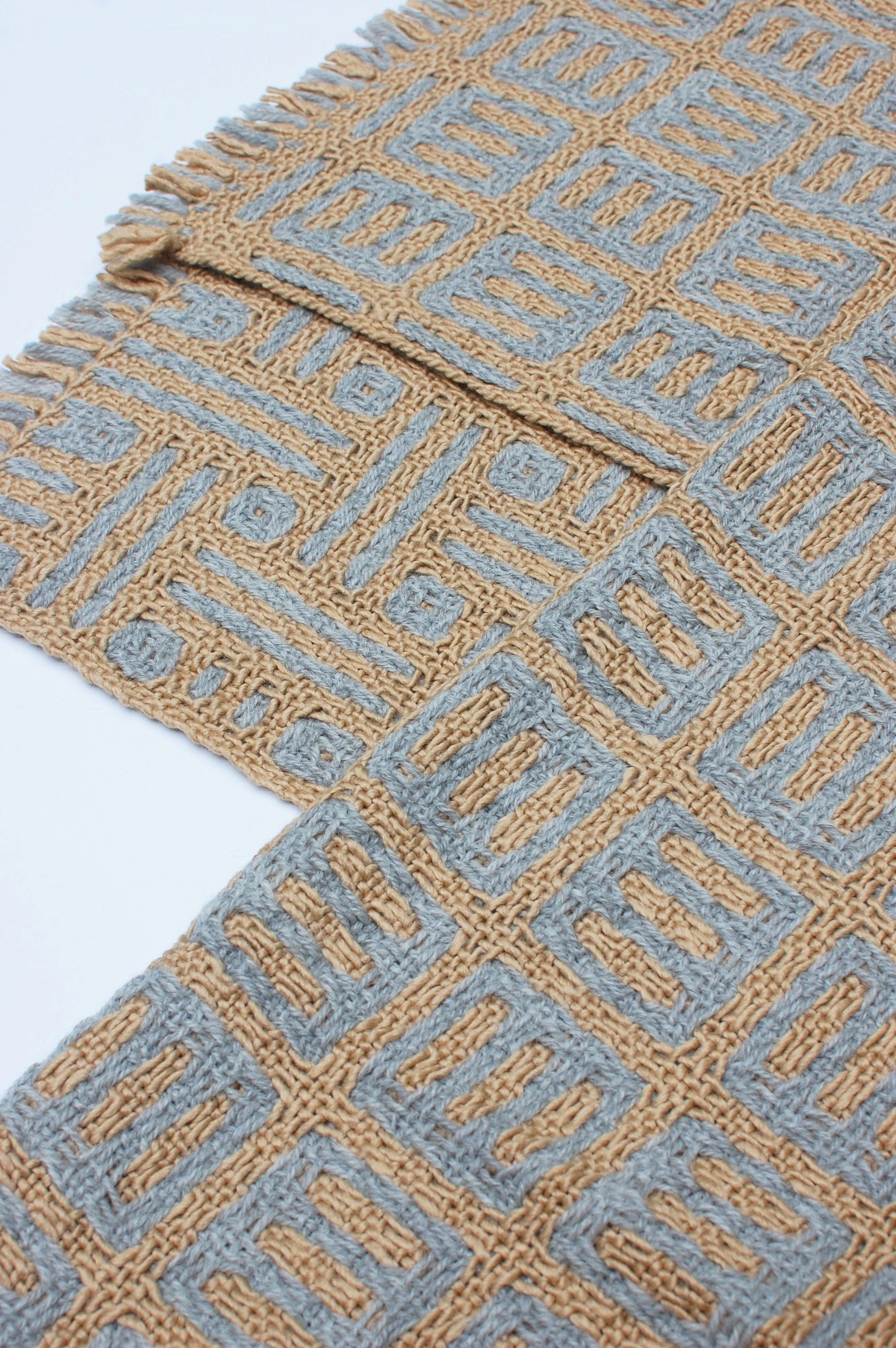 silk, alpaca, and wool handwoven lap blanket